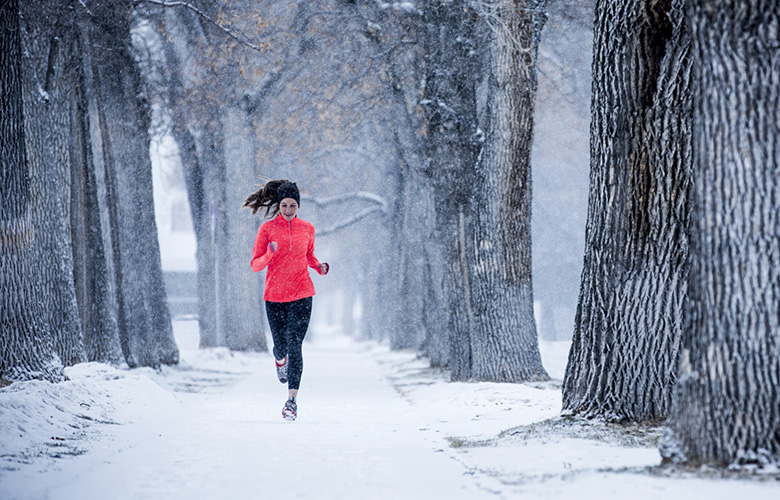 Running in the winter.